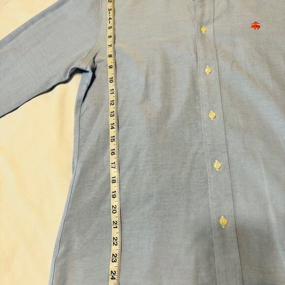 Brooks Brothers Regent Fit Size Medium Button Up Dress Shirt Blue - Picture 7 of 10